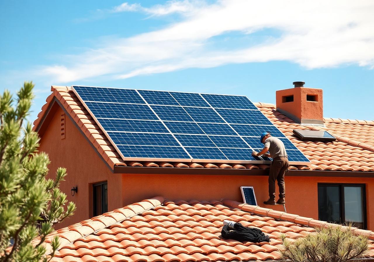 Rooftop solar PV array installed on a New Mexico home